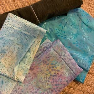 Bundle of fabric- masks, nurse caps, crafts